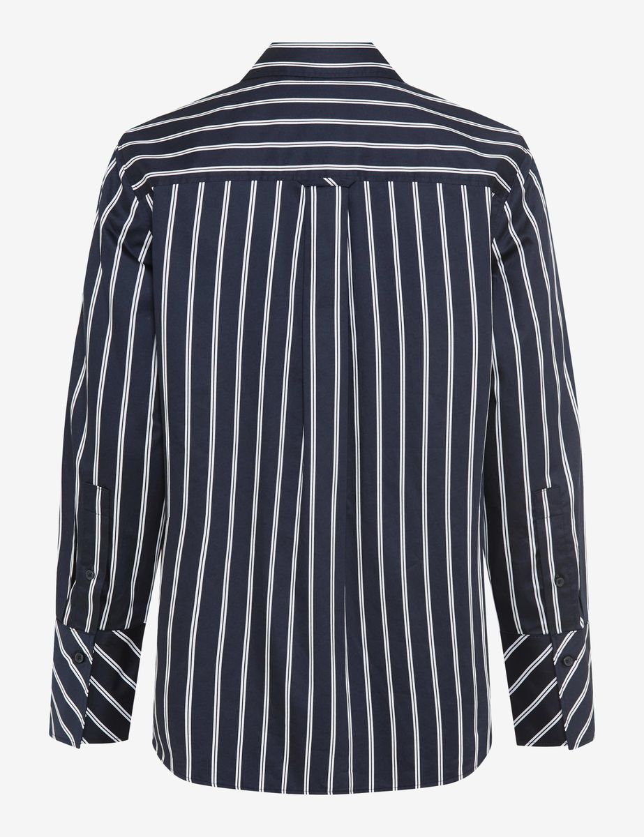 Gestreifte Hemdbluse aus Baumwollsatin