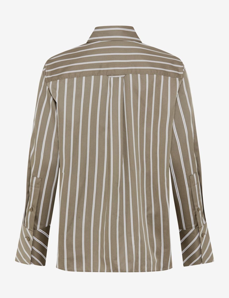Gestreifte Satin-Baumwollbluse