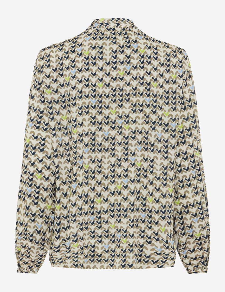 Viskosebluse mit abstraktem geometrischem Muster