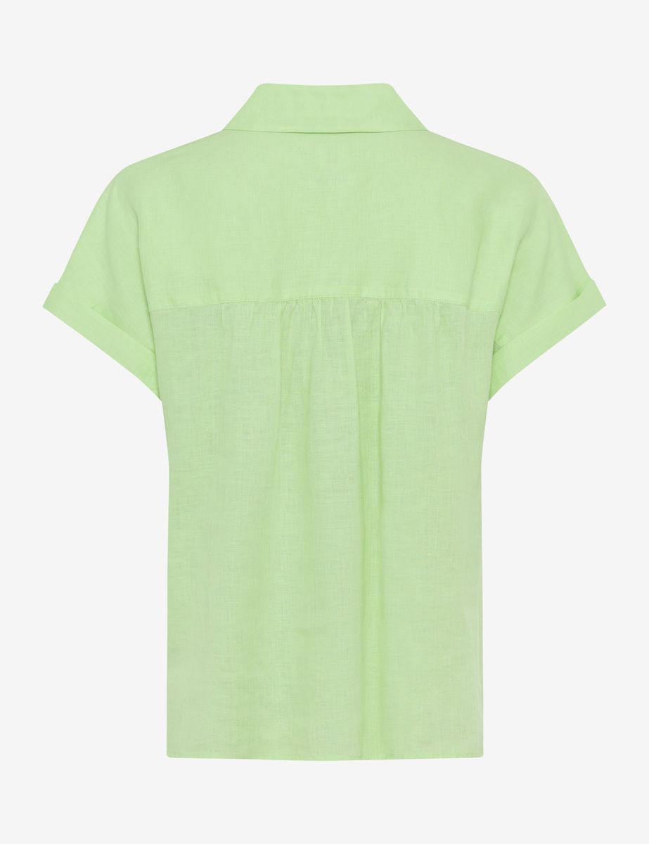 Kurzärmelige Bluse aus reinem Leinen
