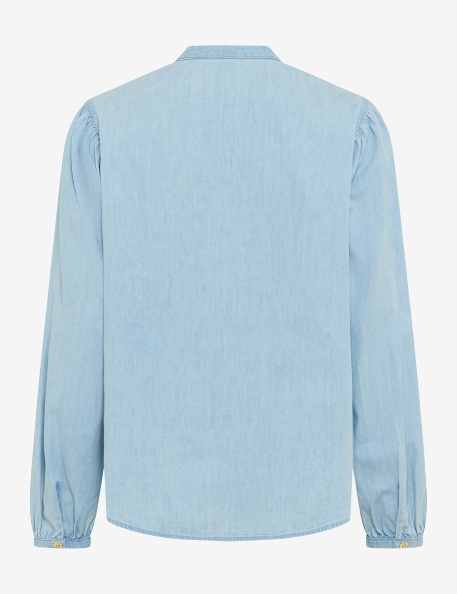 Denimbluse mit Ballonärmeln