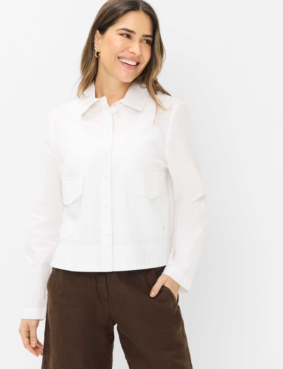 Utility-Hemdjacke aus Leinenmix