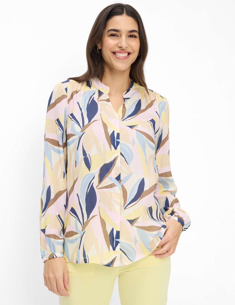 Viskosebluse mit abstraktem Blättermuster