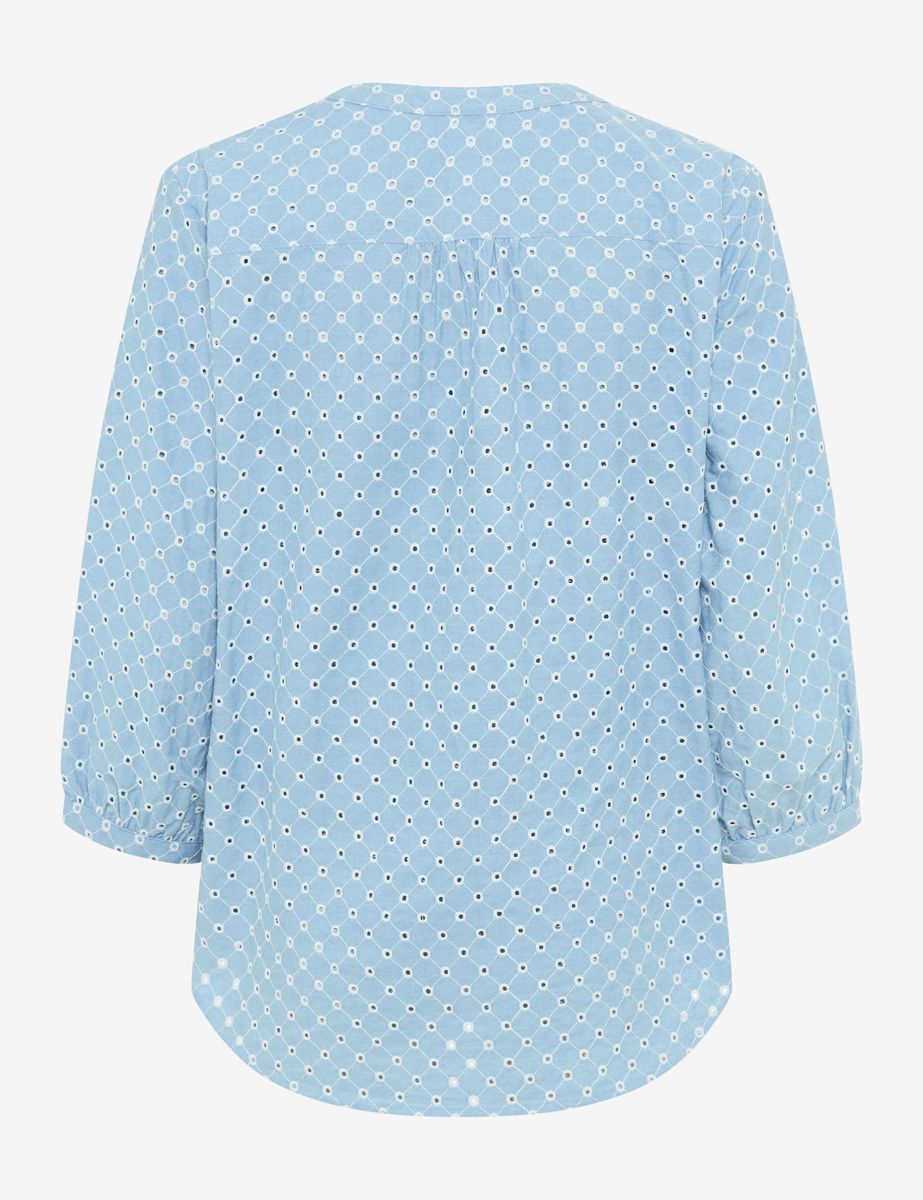 V-Ausschnitt Bluse mit Lochstickerei