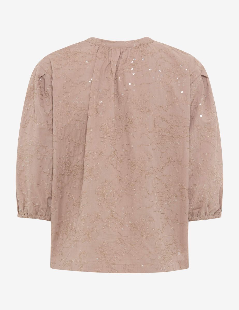 Bestickte Paillettenbluse mit Ballonärmeln