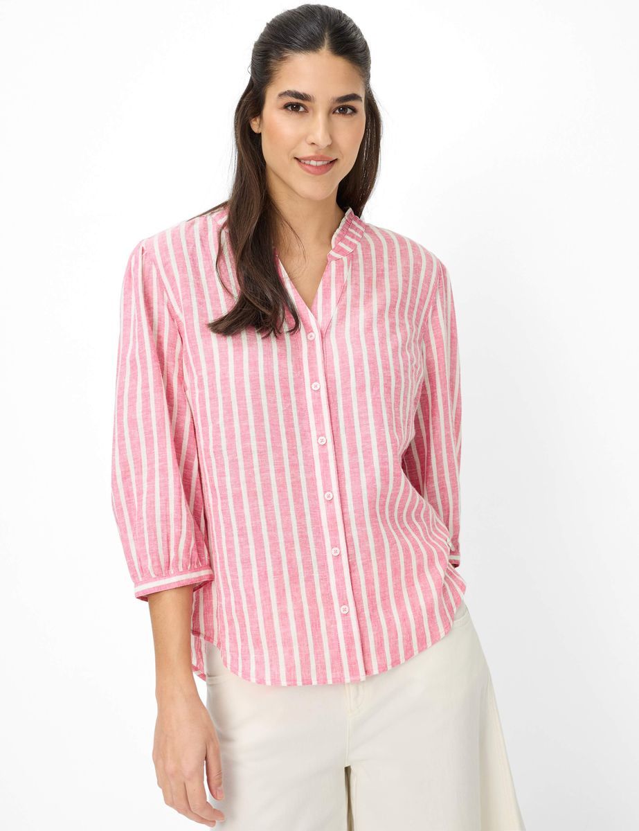 Gestreifte Bluse aus Leinenmix