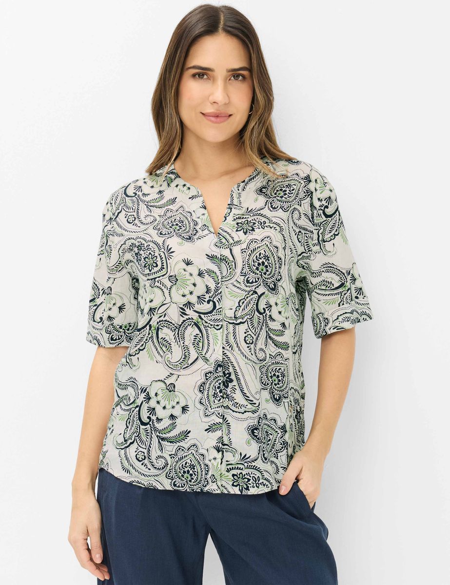 Paisley-Bluse aus reinem Leinen