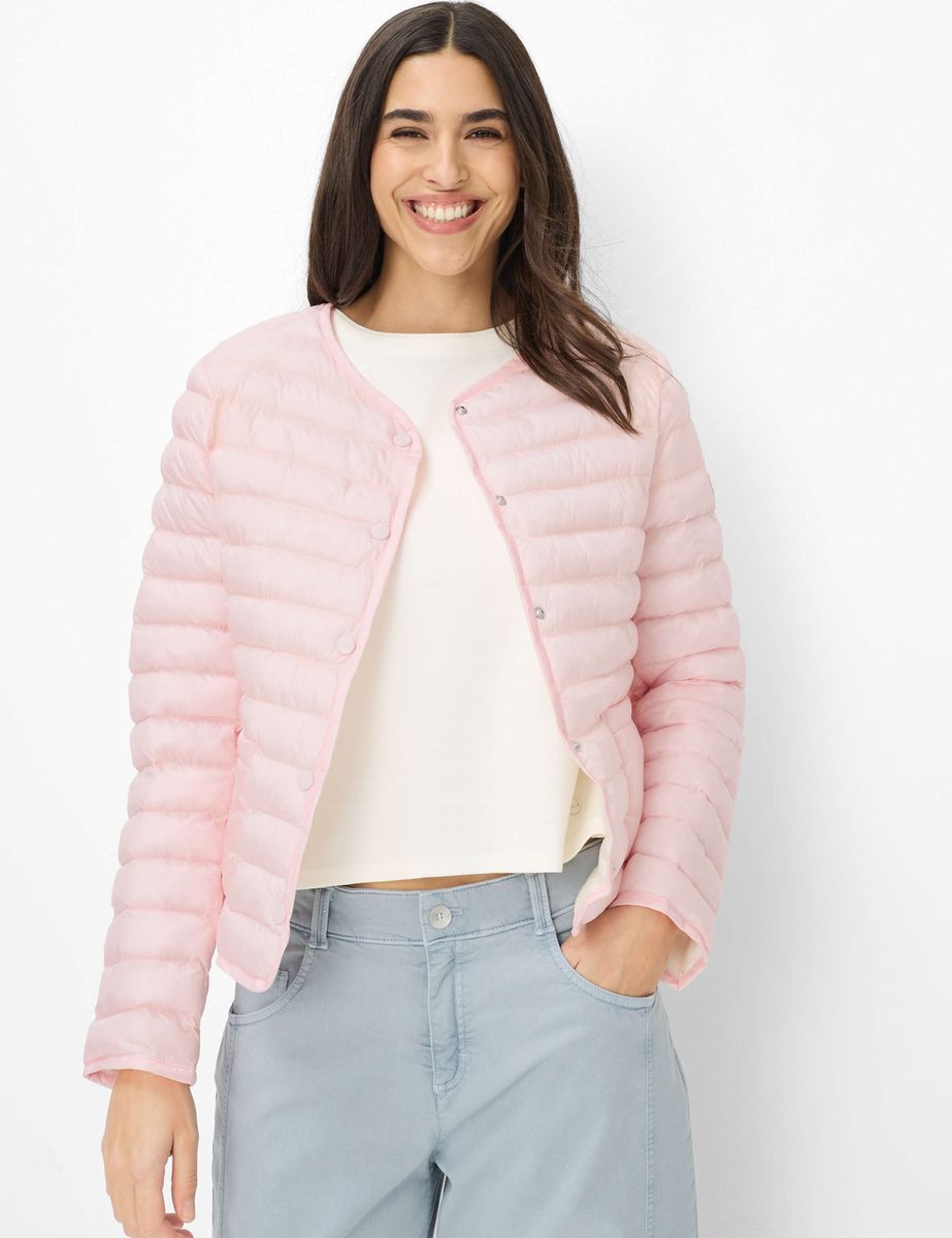Kragenlose Leichte Steppjacke