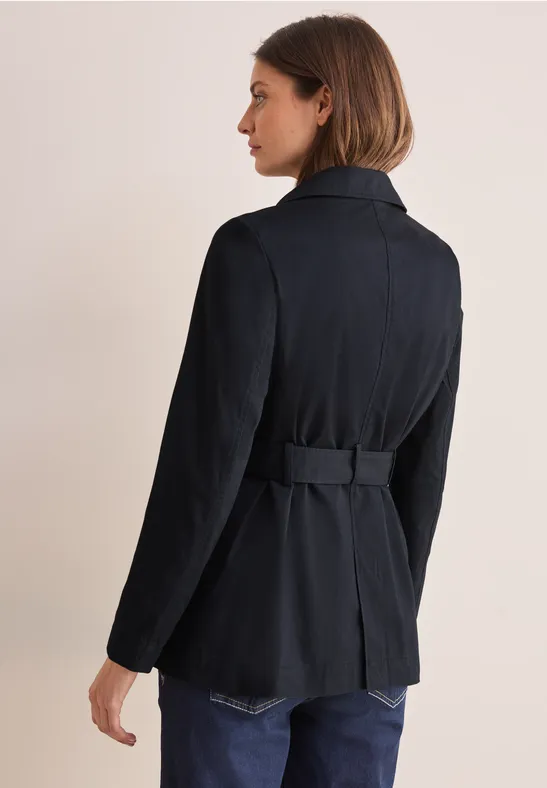 Klassischer Kurzer Trenchcoat mit Gürtel