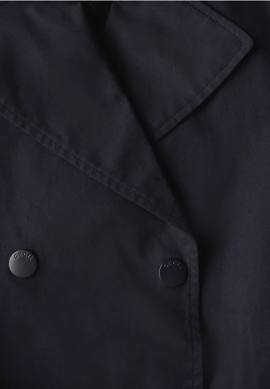 Klassischer Kurzer Trenchcoat mit Gürtel