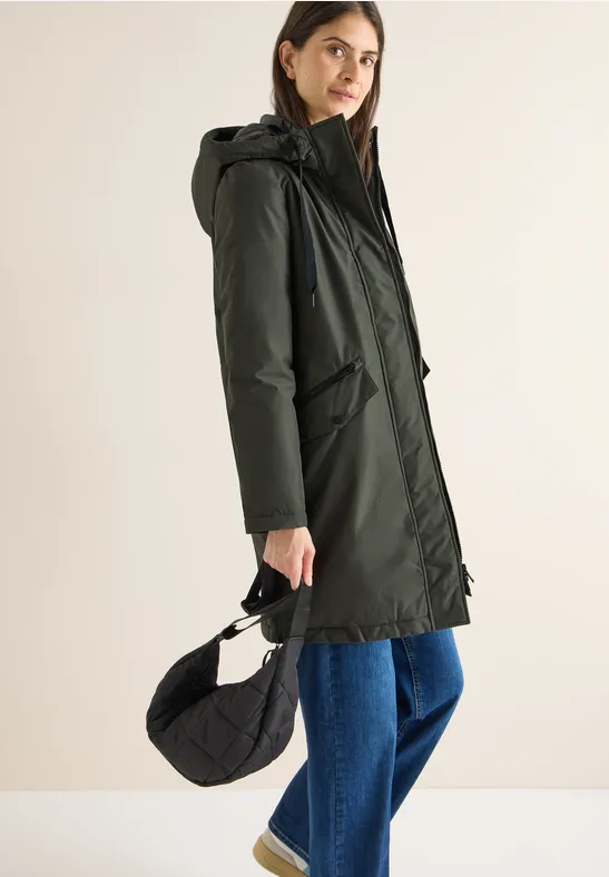 Sportiver Kapuzenparka mit Kordelzug