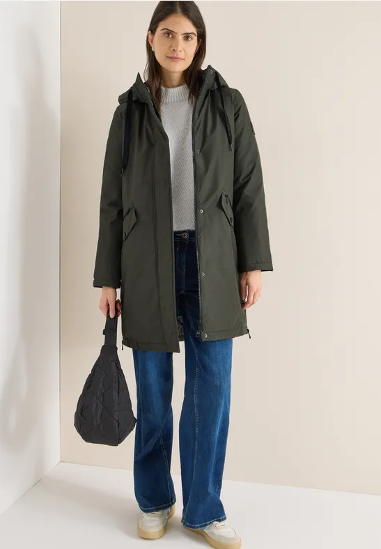 Sportiver Kapuzenparka mit Kordelzug