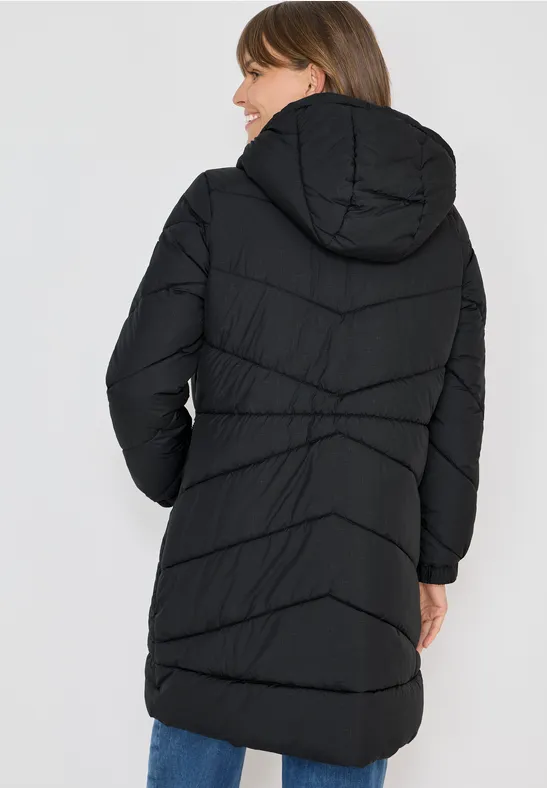 Gesteppter Kapuzenparka mit Chevron-Muster