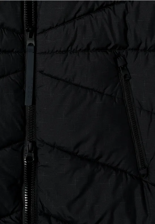 Gesteppter Kapuzenparka mit Chevron-Muster