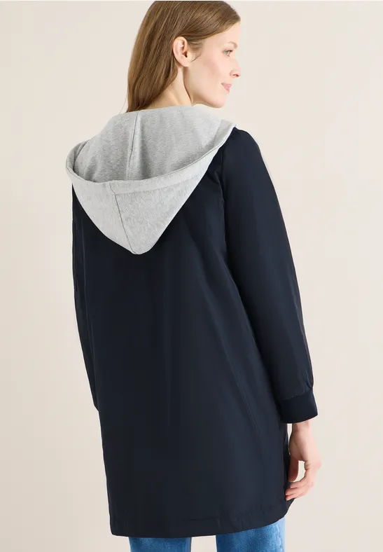 Langer Blouson mit Kapuze