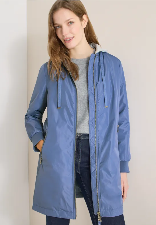 Langer Blouson mit Kapuze