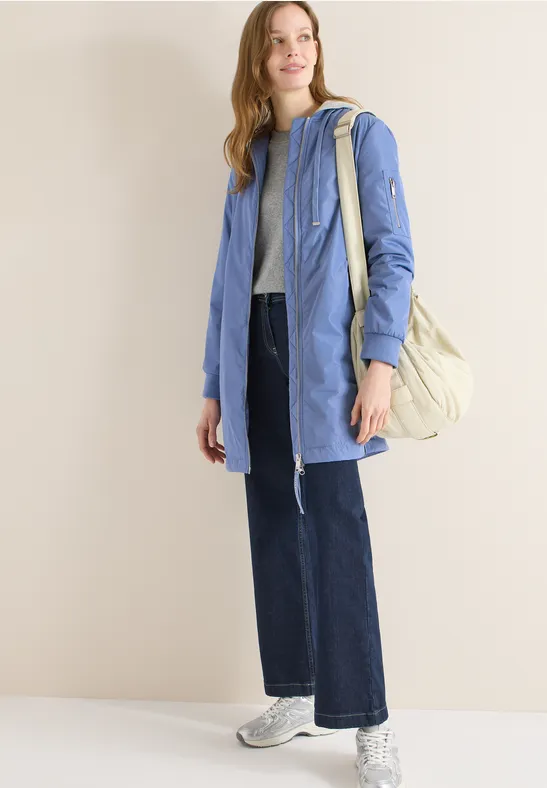 Langer Blouson mit Kapuze
