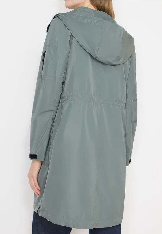 Langer Kapuzenparka im Utility-Stil