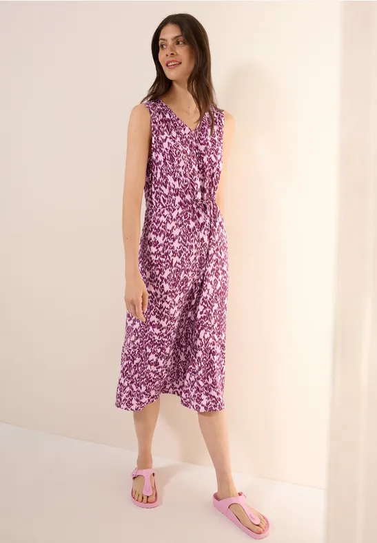 Ärmelloses Midikleid mit Muster