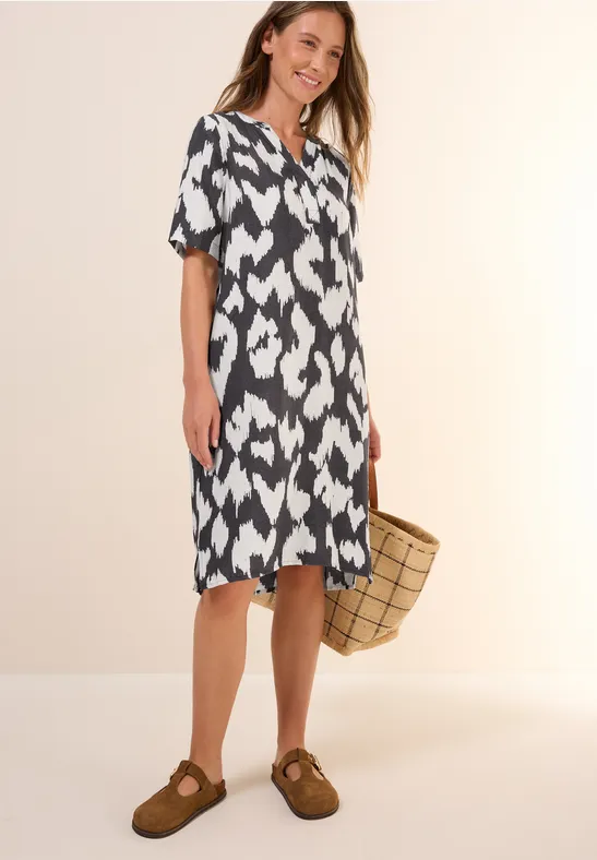 Lockeres Shiftkleid mit Grafik-Print
