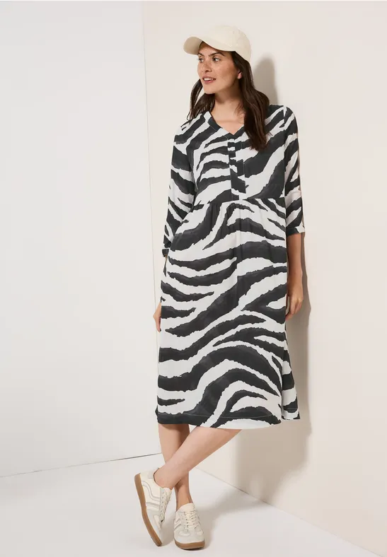 Zebra-Print Tunikakleid aus Baumwolle