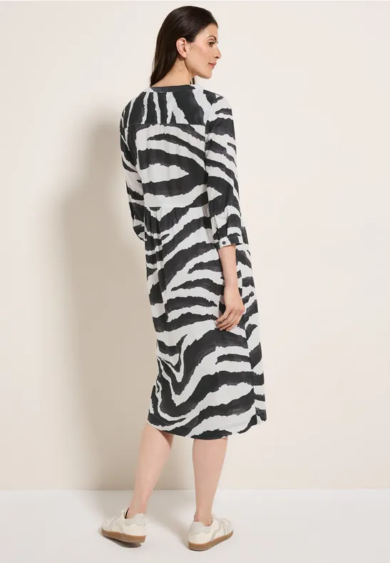 Zebra-Print Tunikakleid aus Baumwolle