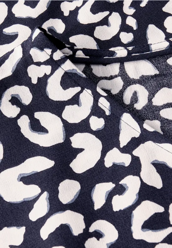 T-Shirt-Kleid aus Krepp mit Grafikmuster