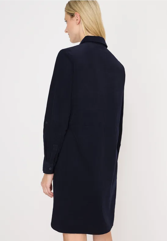 Cordkleid mit Split-Neck Ausschnitt