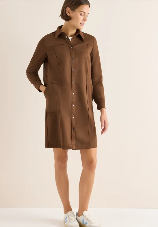 Weiches Velours-Hemdblusenkleid
