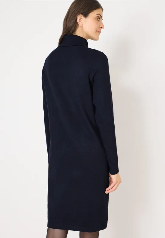 Kuscheliges Rollkragen-Strickkleid in Midilänge