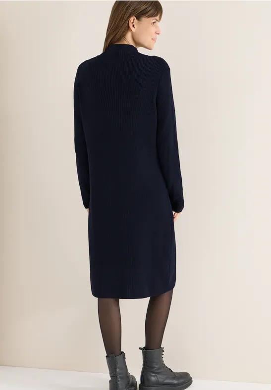 Rippstrick-Kleid mit Tunnelzug