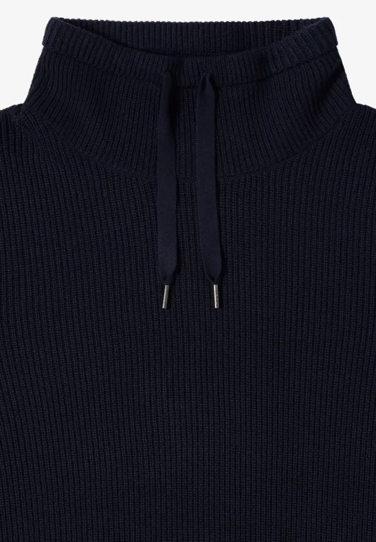Rippstrick-Kleid mit Tunnelzug