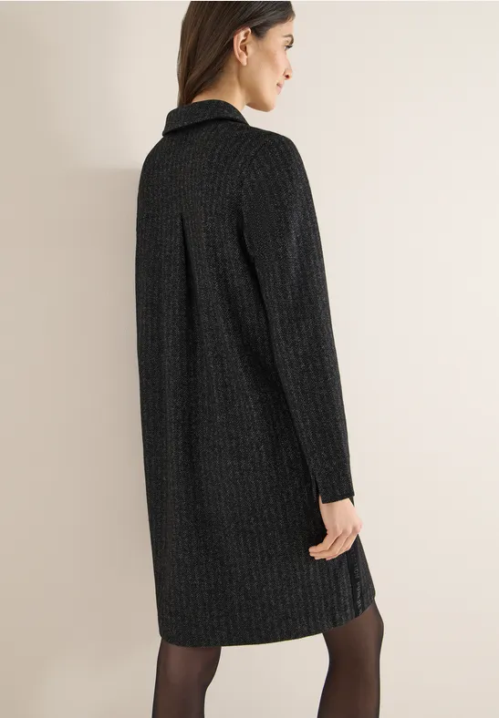 Strukturiertes Two-Tone Hemdblusenkleid