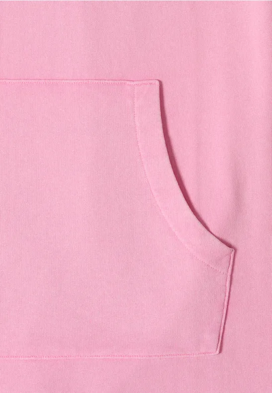 Knielanges Sweatkleid mit Kapuze