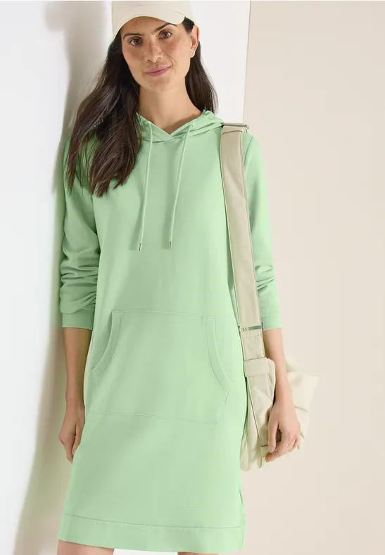 Knielanges Hoodie-Kleid mit Kapuze