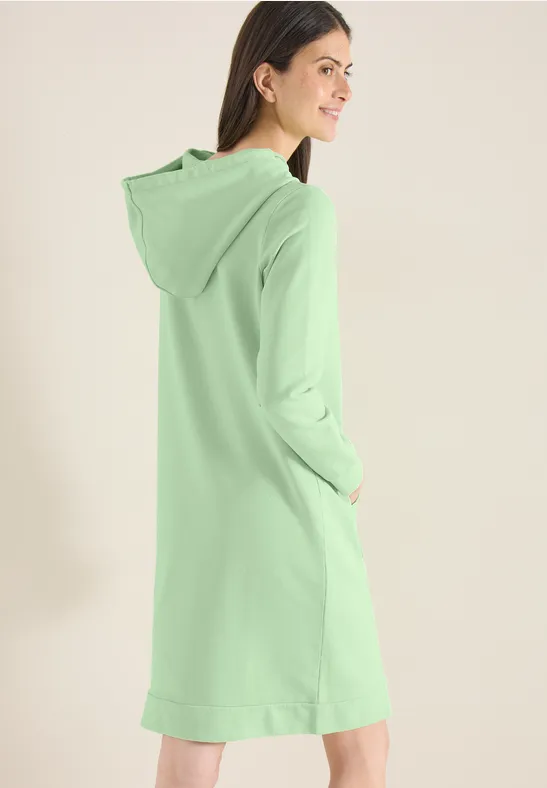 Knielanges Hoodie-Kleid mit Kapuze