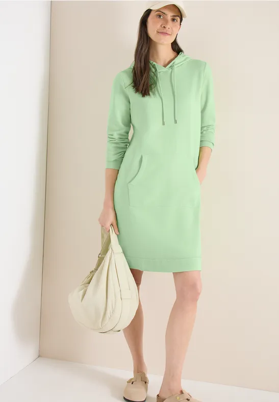Knielanges Hoodie-Kleid mit Kapuze