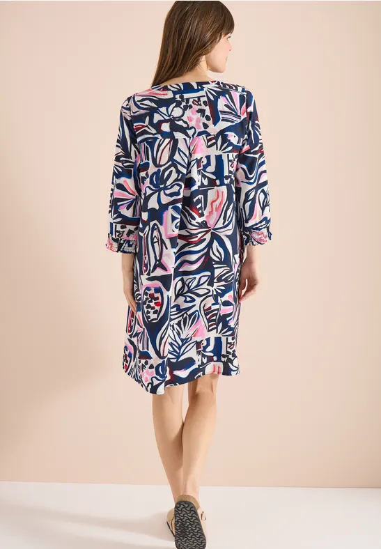 Abstraktes Tunika-Kleid mit Grafik-Print