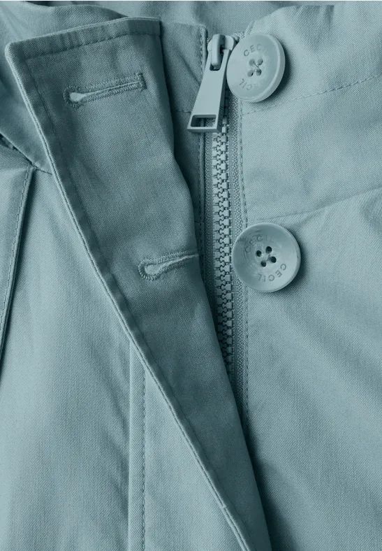 Midi-Trenchjacke mit Kapuze