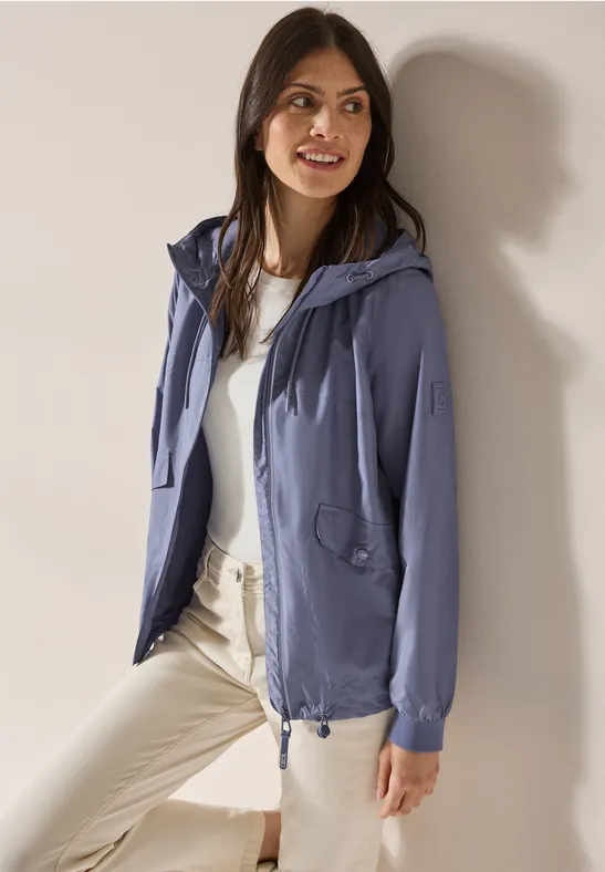 Leichte Kapuzen-Windjacke mit Tunnelzug