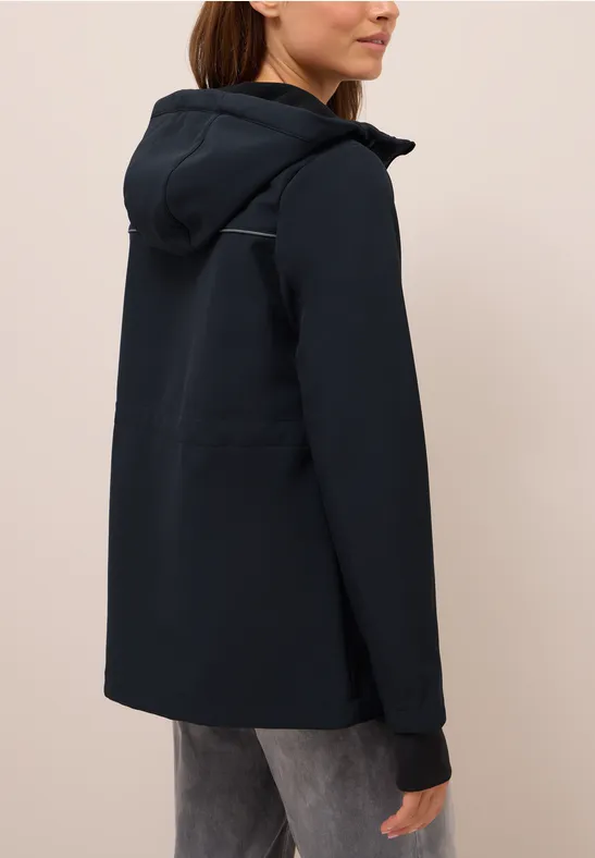 Wasserabweisende Softshell-Jacke in Midi-Länge