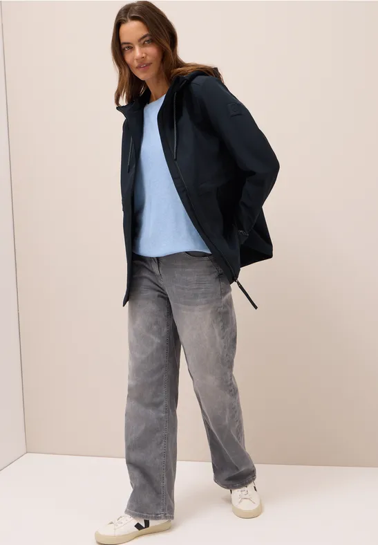 Wasserabweisende Softshell-Jacke in Midi-Länge