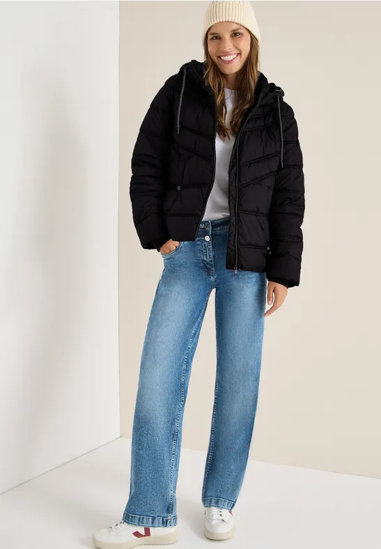 Gesteppte Pufferjacke mit Kapuze