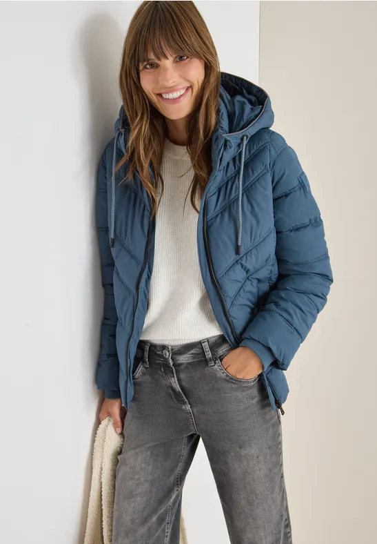 Gesteppte Pufferjacke mit Kapuze