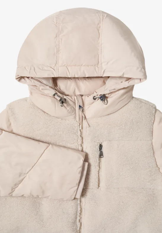 Steppjacke mit Teddy-Fleece-Mix