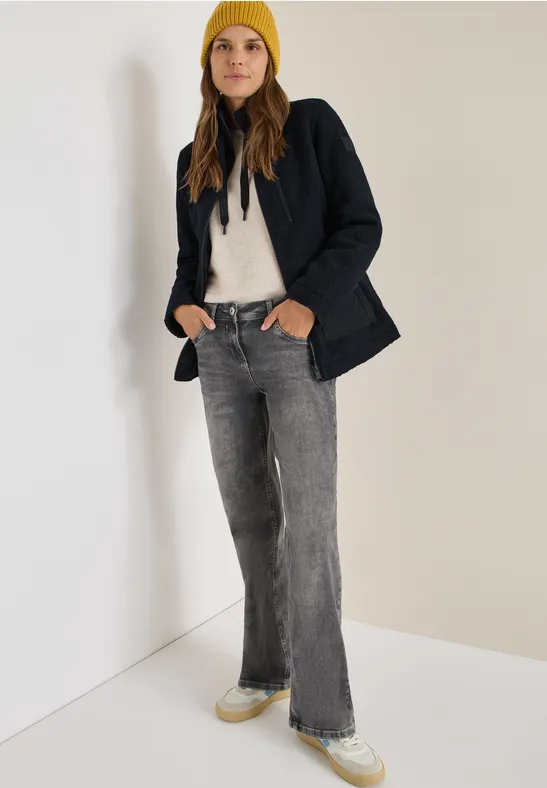 Strukturierte Teddy-Fleece-Jacke mit Utility-Details