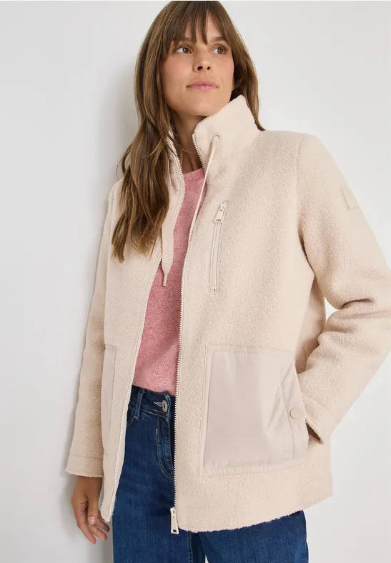 Strukturierte Fleecejacke mit Utility-Taschen