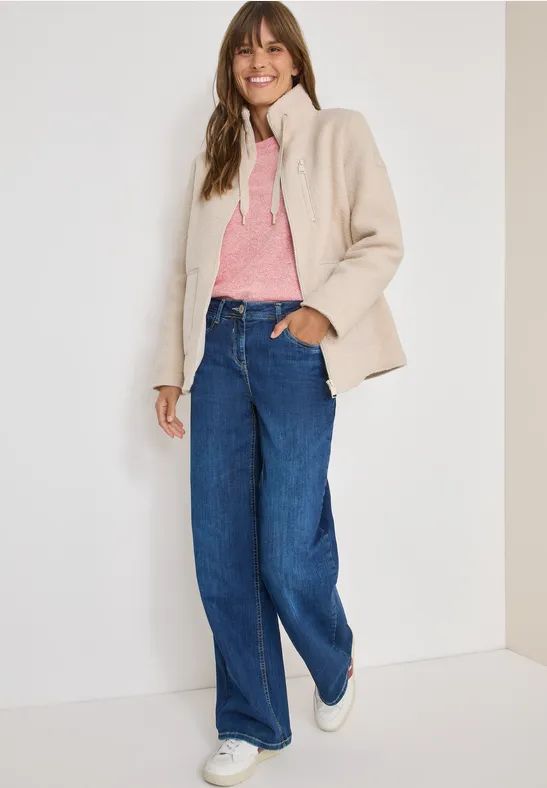 Strukturierte Fleecejacke mit Utility-Taschen