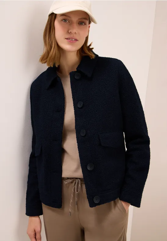 Strukturierte Hemdjacke in Wolloptik