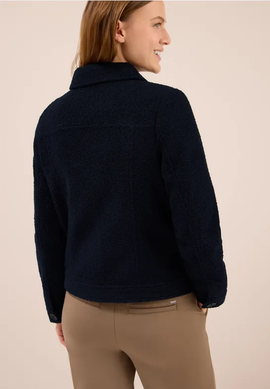 Strukturierte Hemdjacke in Wolloptik